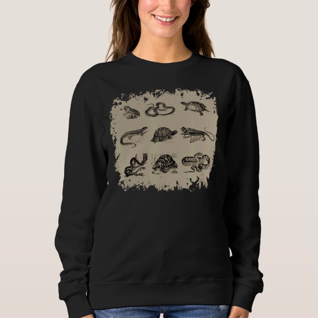 Reptiles Collection Diagramm Schlangenarten Sweatshirt (Vorderseite)