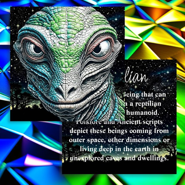 Reptilian Lizard Man Alien Extraterrestrial wird Mitteilungskarte (Von Creator hochgeladen)