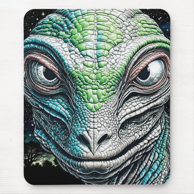 Reptilian Lizard Man Alien Extraterrestrial wird Mousepad (Vorne)