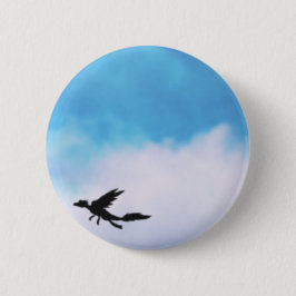 Reptilian-Vogel-Drache-und Wolken-Fantasie-Kunst Button