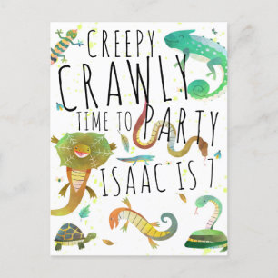 Reptilien-Geburtstagseinladungskarte Postkarte