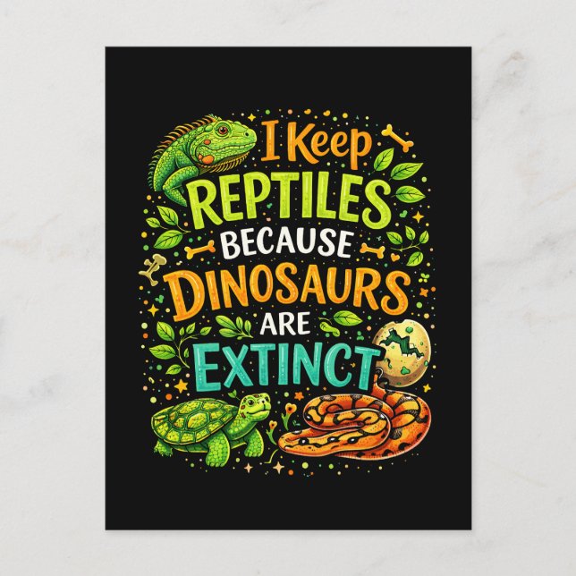 Reptilien regieren postkarte (Vorderseite)