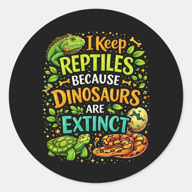 Reptilien regieren runder aufkleber (Vorderseite)