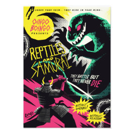 Reptilien und Samurai-Kunstprint Fotodruck