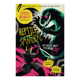 Reptilien und Samurai-Plakat Poster
