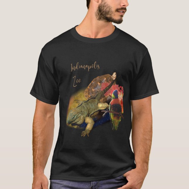 Reptilien und Vögel aus Indianapolis Zoo T-Shirt (Vorderseite)