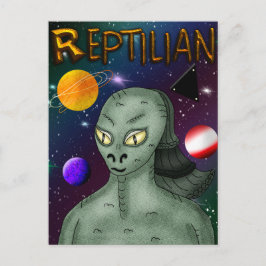 Reptilische Alien mit dem Weltraum Postkarte