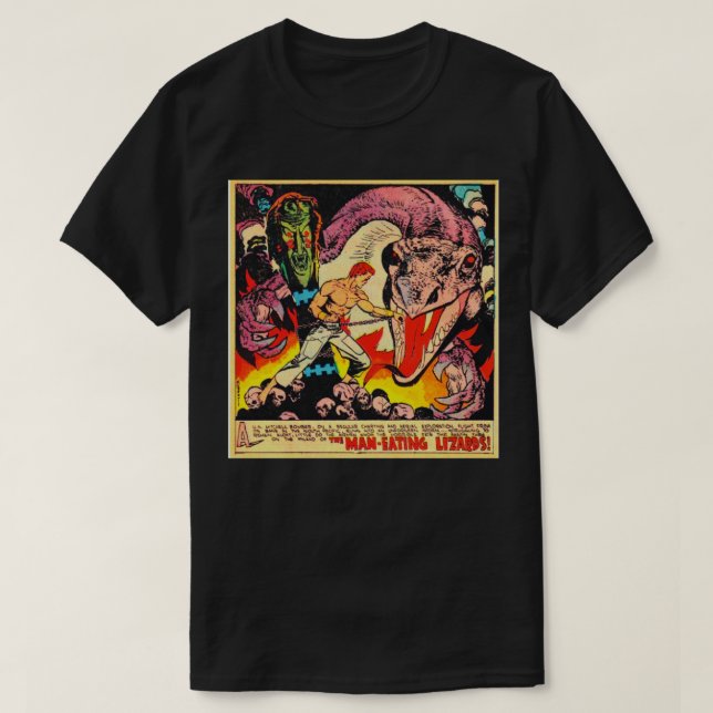 Reptilische Invasion Manining Eidechsen Comicen si T-Shirt (Design vorne)