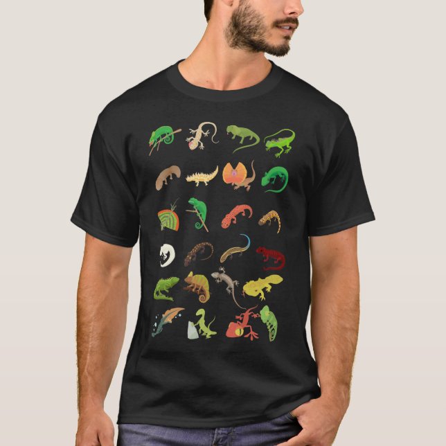 Reptiltypen Niedlich Gecko Lizard T-Shirt (Vorderseite)