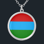 Republic of Karelia Flag Versilberte Kette<br><div class="desc">Patriotic flag of Republic of Karelia.</div>