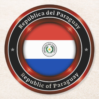 Republic of Paraguay Runder Pappuntersetzer