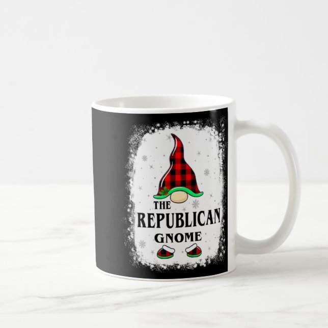 Republican Gnome Buffalo Plaid Matching Family Xma Kaffeetasse (Rechts)