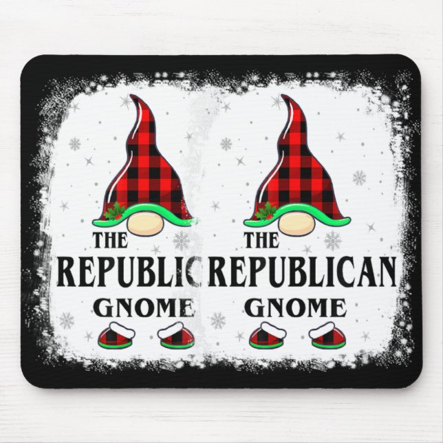 Republican Gnome Buffalo Plaid Matching Family Xma Mousepad (Vorne)