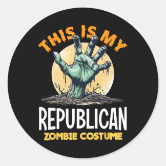 Republican Halloween Zombie Matching Costume  Runder Aufkleber