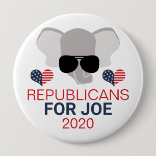 Republicans for Joe 2020 Elephant Button