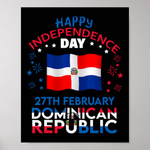 Republik 180. Unabhängigkeitstag Dominikanische Fl Poster