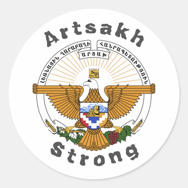 Republik Artsakh Strong Classic Round Sticker (Vorderseite)