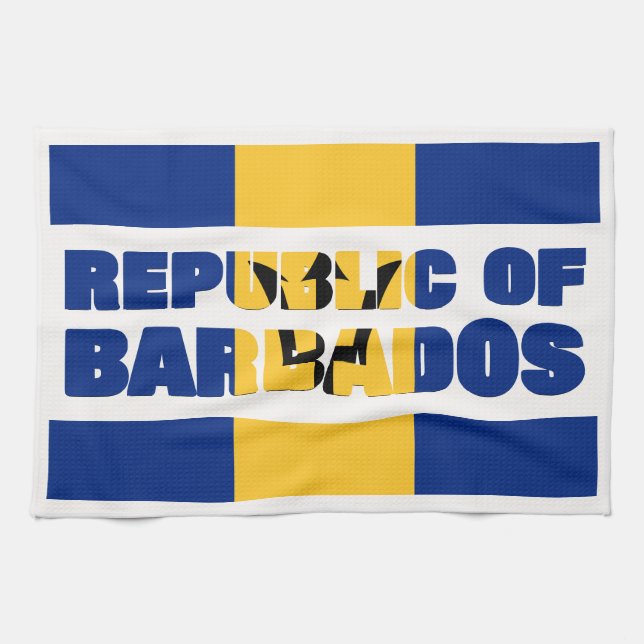 Republik Barbados Geschirrtuch (Horizontal)