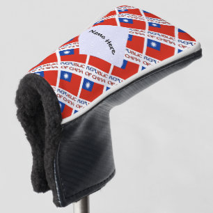 Republik China und Taiwanesische Flagge gekachelt Golf Headcover