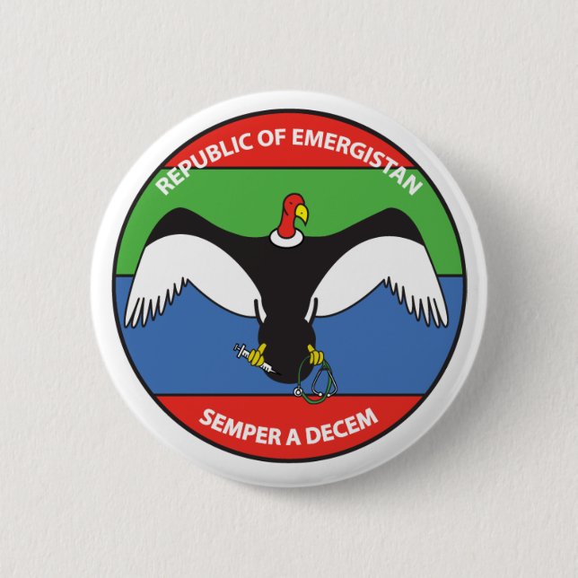 Republik des Emergistan Logoknopfes Button (Vorderseite)
