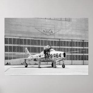Republik F-84F auf dem Ramp am Moffett Field Poster