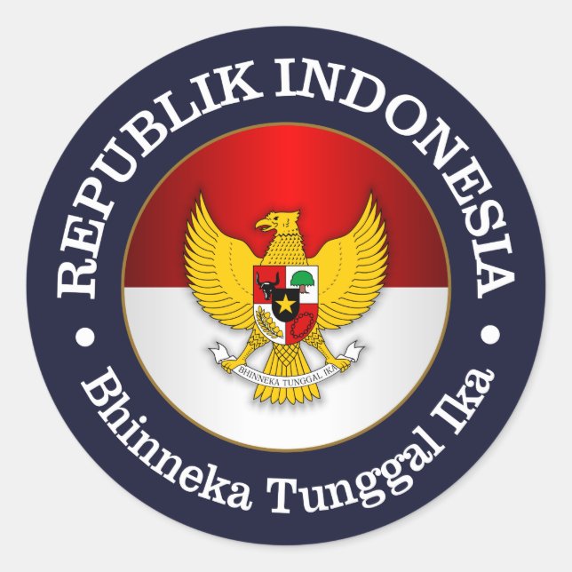 Republik Indonesien Runder Aufkleber (Vorderseite)