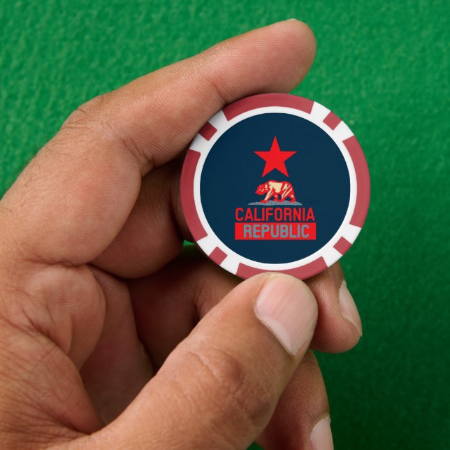 Republik Kalifornien im Stil Pokerchips (Hand)