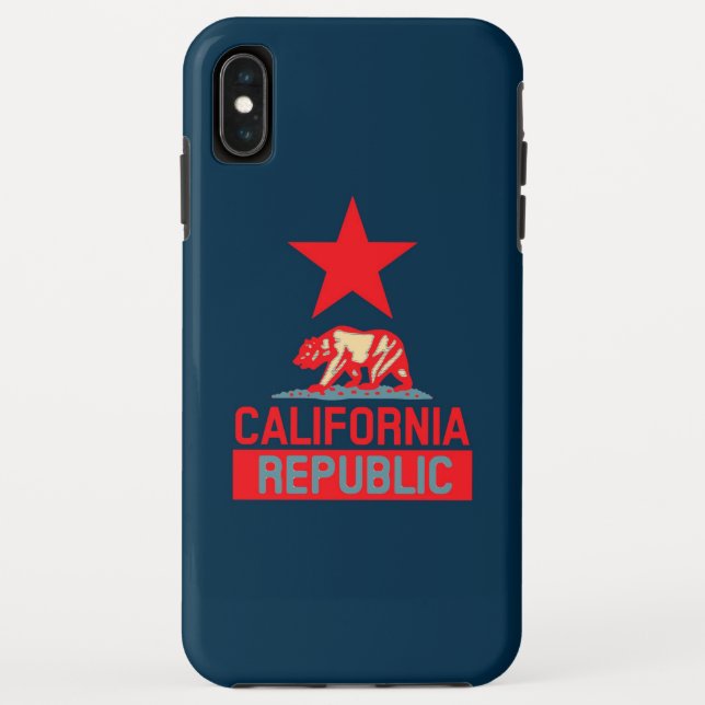 Republik Kalifornien in Rot-Blau-Dekoration Case-Mate iPhone Hülle (Rückseite)