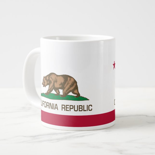 Republik Kalifornien (reguläre Staatsflagge) Jumbo-Tasse (Vorderseite Links)