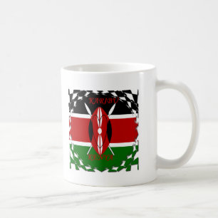 Republik Kenia Nationalflagge Schwarz Rot Grün Ar Tasse