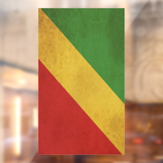 Republik Kongo Flagge Vintage-Design Fensteraufkleber