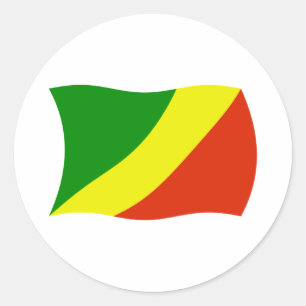 Republik Kongo Flaggen-Aufkleber Runder Aufkleber