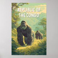 Republik Kongo Illustration Reise Kunst
