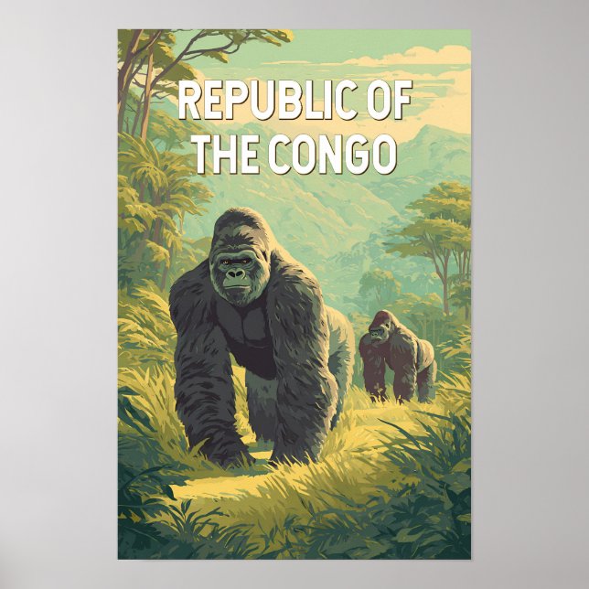 Republik Kongo Illustration Reise Kunst Poster (Vorne)