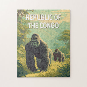 Republik Kongo Illustration Reise Kunst Puzzle