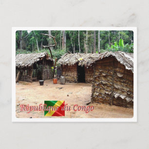 Republik Kongo - Pygmee-Haus - Postkarte