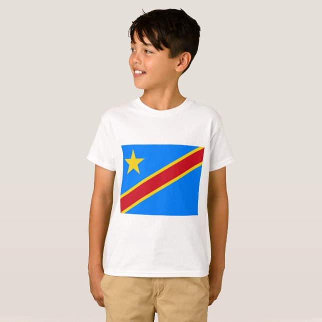 Republik Kongos-Weltflagge T-Shirt (Vorne ganz)