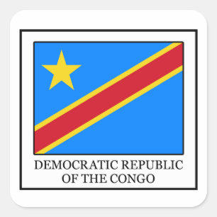 Republik Kongosaufkleber Quadratischer Aufkleber