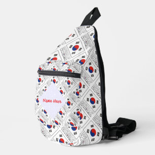 Republik-Korea-Flagge gekachelt Crossbody Bag