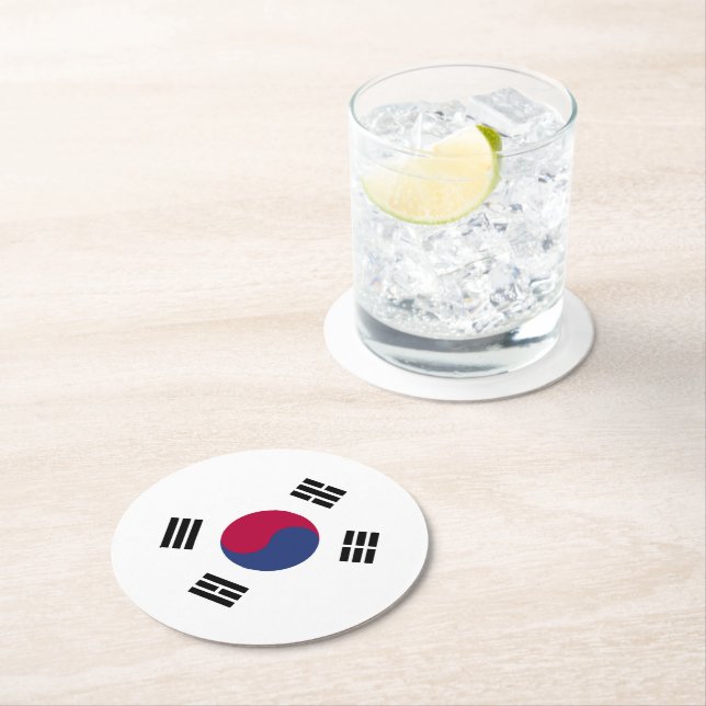 Republik Korea Runder Pappuntersetzer (Vor Ort)