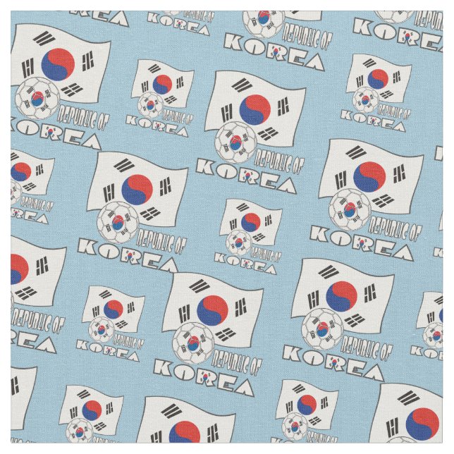 Republik Korea (Südkorea) - Fußballball und Flagge Stoff (Nahaufnahme)