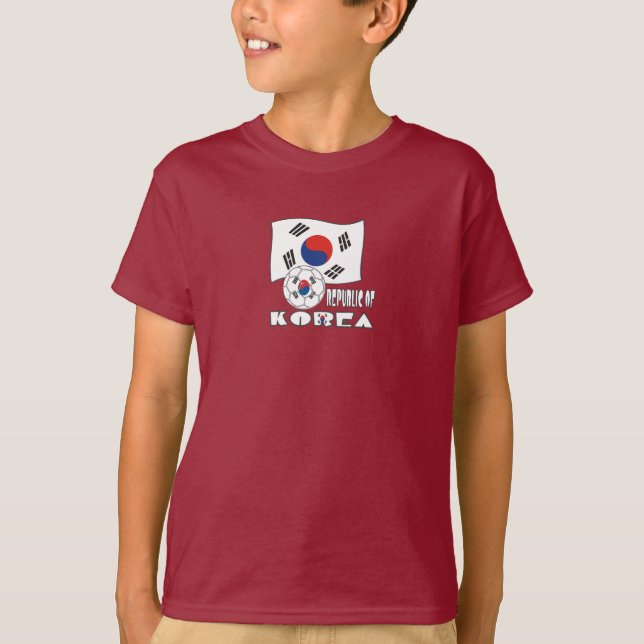 Republik Korea (Südkorea) - Fußballball und Flagge T-Shirt (Vorderseite)