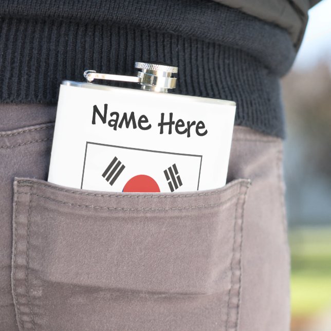 Republik Korea Südkoreanische Flagge Personalisier Flachmann (Beispiel)