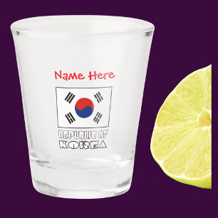 Republik Korea Südkoreanische Flagge Rot Personali Schnapsglas