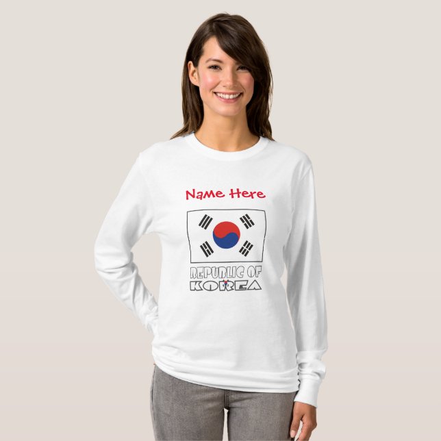 Republik Korea Südkoreanische Flagge - Rote Persön T-Shirt (Vorne ganz)