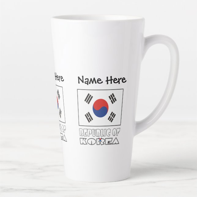 Republik Korea Südkoreanische Flaggenschwarz perso Milchtasse (Rechts)