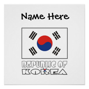Republik Korea Südkoreanische Flaggenschwarz perso Poster