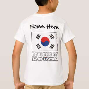 Republik Korea und südkoreanische Flagge Ihr Name T-Shirt