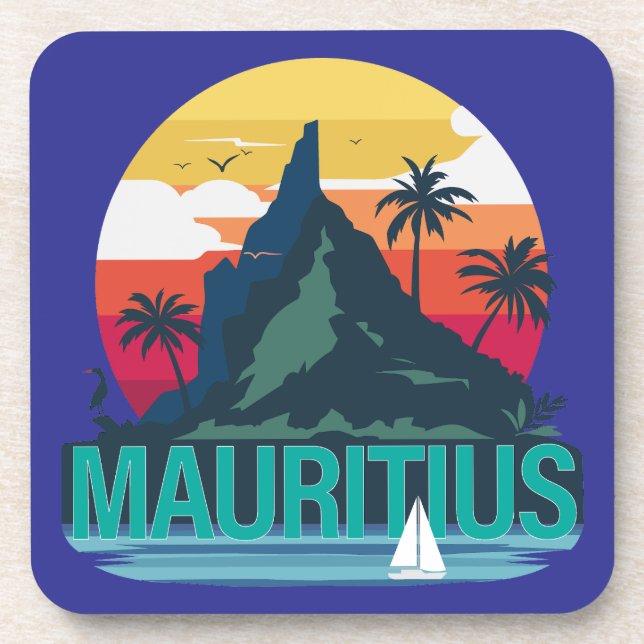 Republik Mauritius Getränkeuntersetzer (Vorderseite)