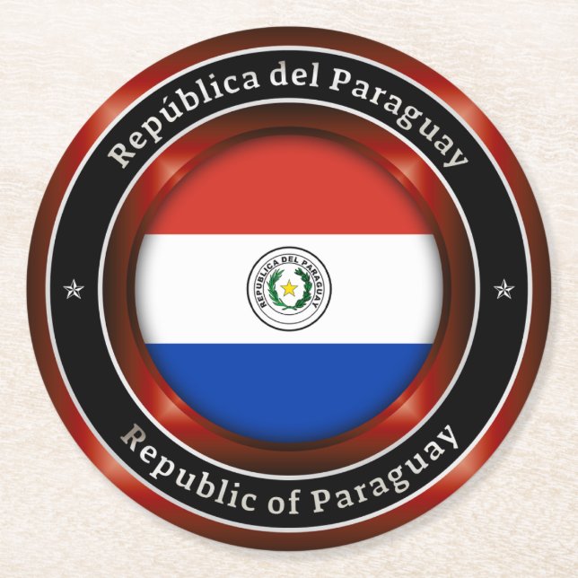 Republik Paraguay Runder Pappuntersetzer (Vorderseite)